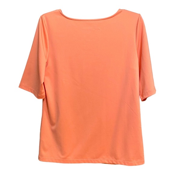 Susan Graver Essentials Peach Short Sleeved Top XS - Picture 3 of 3